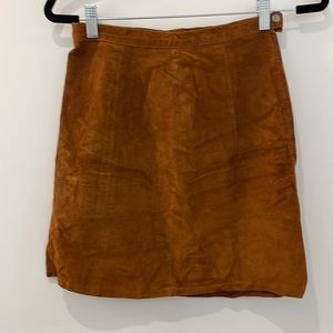 Suede camel colored skirt. Vintage (was my moms in her 20s)